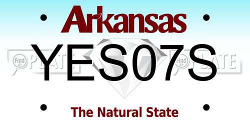 YES07S Arkansas License Plate