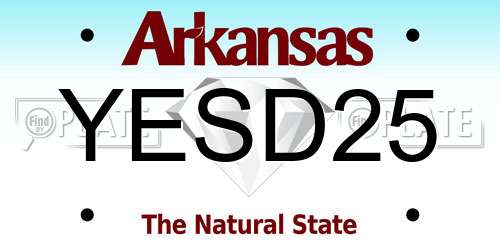 YESD25 Arkansas License Plate