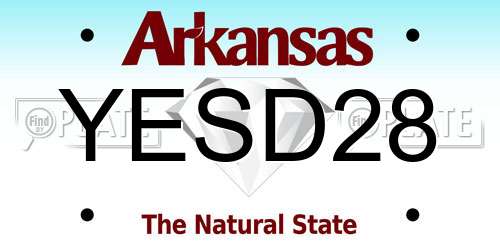 YESD28 Arkansas License Plate