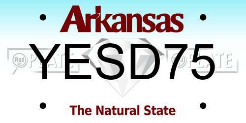 YESD75 Arkansas License Plate