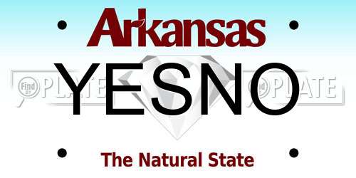 YESNO Arkansas License Plate