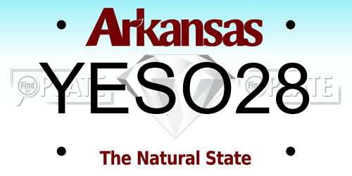 YESO28 Arkansas License Plate