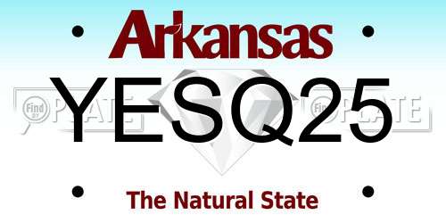 YESQ25 Arkansas License Plate