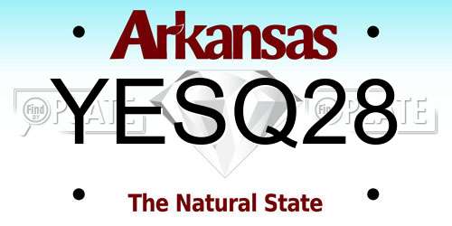 YESQ28 Arkansas License Plate