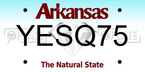 YESQ75 Arkansas License Plate