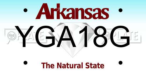 YGA18G Arkansas License Plate