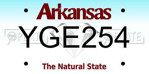 YGE254 Arkansas License Plate