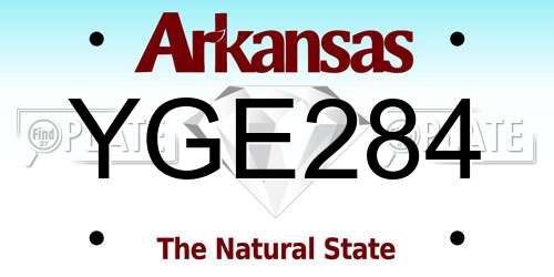 YGE284 Arkansas License Plate