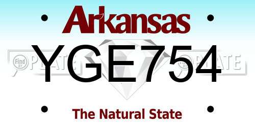 YGE754 Arkansas License Plate