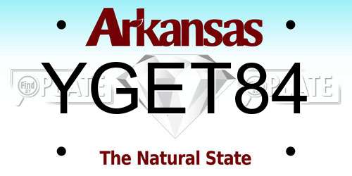 YGET84 Arkansas License Plate