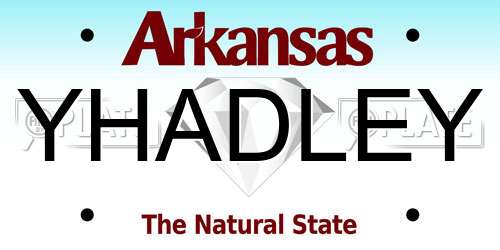 YHADLEY Arkansas License Plate
