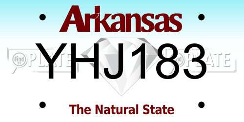 YHJ183 Arkansas License Plate