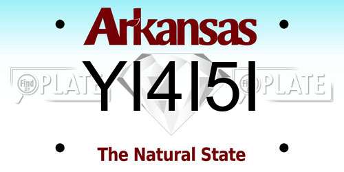 YI4I5I Arkansas License Plate