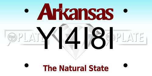 YI4I8I Arkansas License Plate