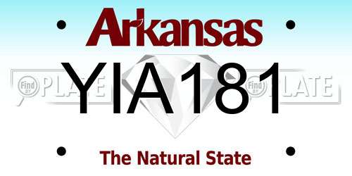YIA181 Arkansas License Plate
