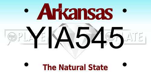 YIA545 Arkansas License Plate