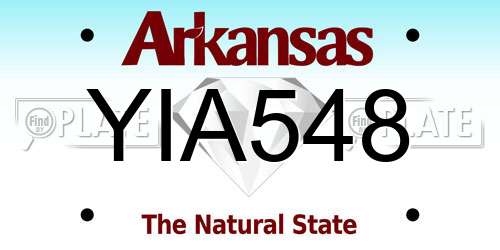 YIA548 Arkansas License Plate
