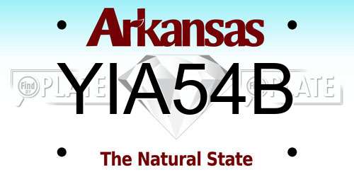 YIA54B Arkansas License Plate