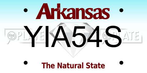 YIA54S Arkansas License Plate
