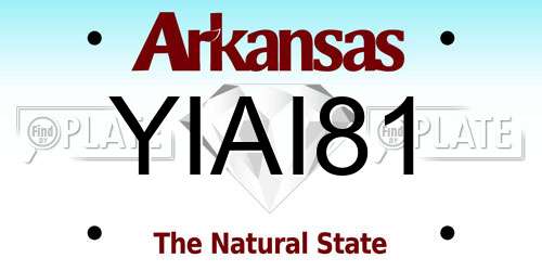 YIAI81 Arkansas License Plate