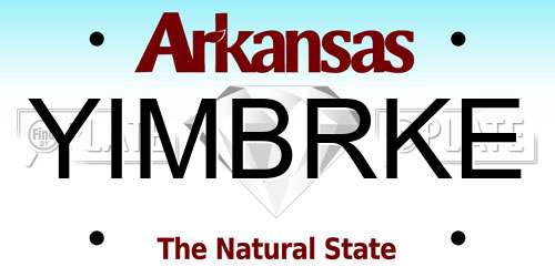 YIMBRKE Arkansas License Plate