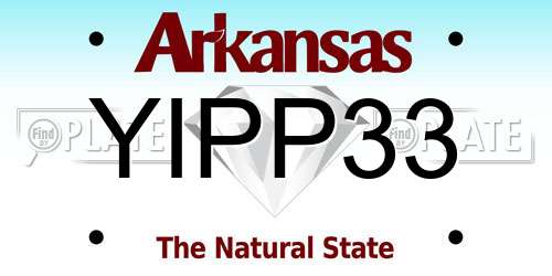 YIPP33 Arkansas License Plate
