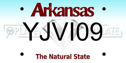 YJVI09 Arkansas License Plate