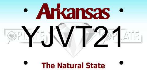 YJVT21 Arkansas License Plate