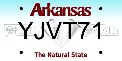 YJVT71 Arkansas License Plate