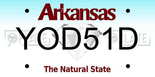 YOD51D Arkansas License Plate