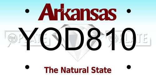 YOD810 Arkansas License Plate