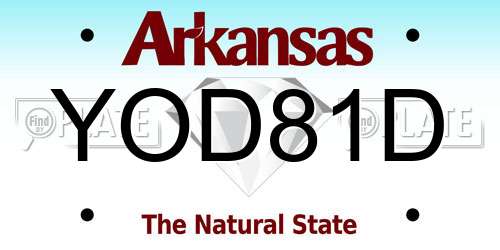 YOD81D Arkansas License Plate