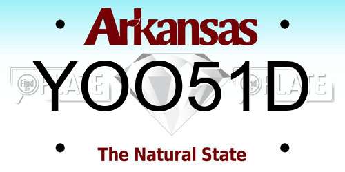 YOO51D Arkansas License Plate