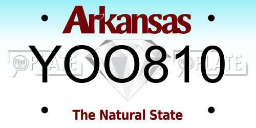 YOO810 Arkansas License Plate