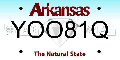 YOO81Q Arkansas License Plate