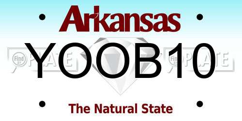 YOOB10 Arkansas License Plate