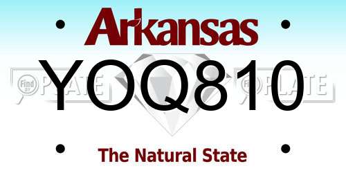 YOQ810 Arkansas License Plate