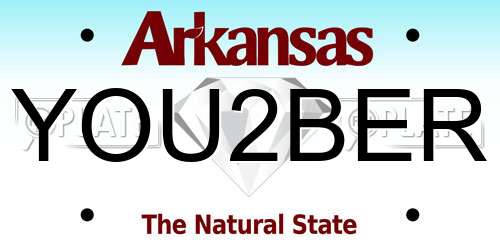 YOU2BER Arkansas License Plate
