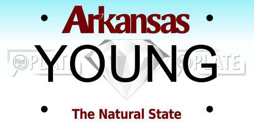 YOUNG Arkansas License Plate
