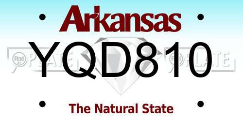 YQD810 Arkansas License Plate