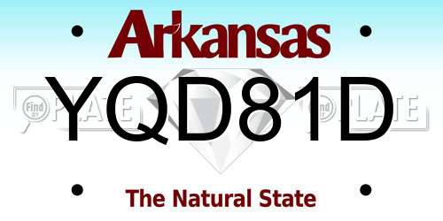 YQD81D Arkansas License Plate