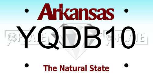 YQDB10 Arkansas License Plate