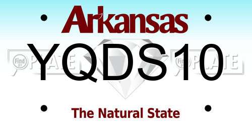 YQDS10 Arkansas License Plate