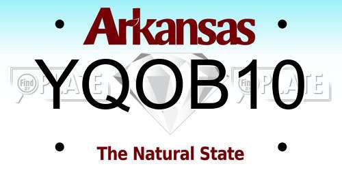 YQOB10 Arkansas License Plate