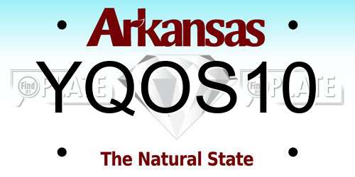 YQOS10 Arkansas License Plate