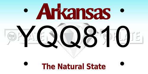 YQQ810 Arkansas License Plate