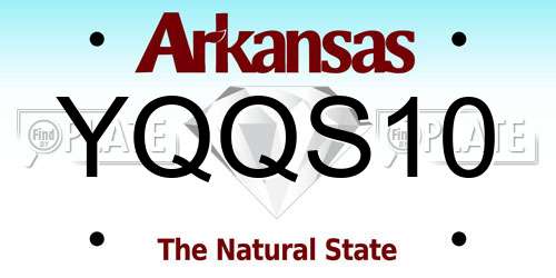 YQQS10 Arkansas License Plate