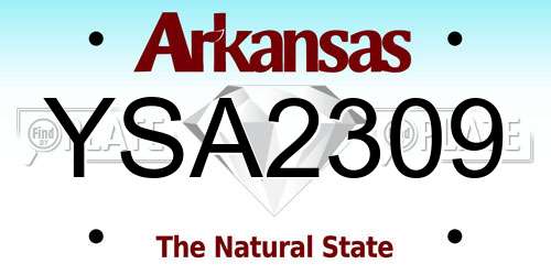 YSA2309 Arkansas License Plate