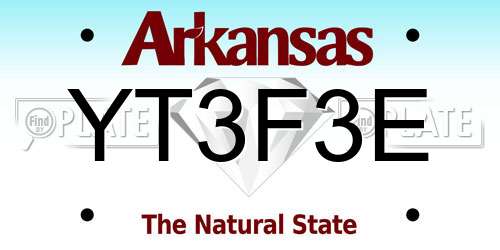 YT3F3E Arkansas License Plate