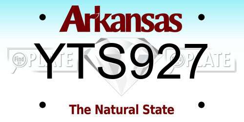 YTS927 Arkansas License Plate